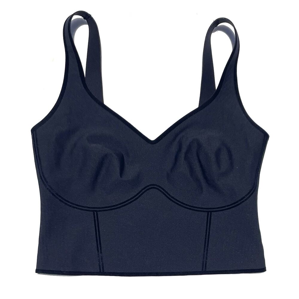 Fanka Body Sculpt Sports Bra Crop Top Womens Small Black Gym Workout